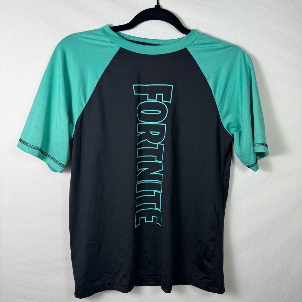 Fortnite Black and Green RashGuard Boys Shirt Size XL